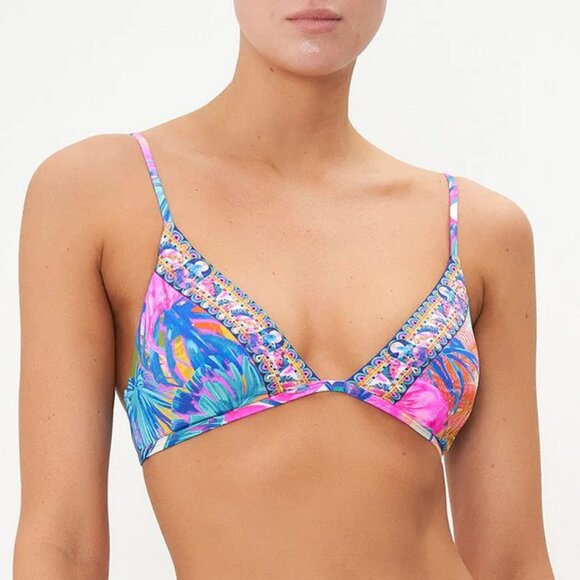 CAMILLA Bikini Top Flamenco Flamingo Tri Bra Size XS Bright Neon Colors - Picture 2 of 11